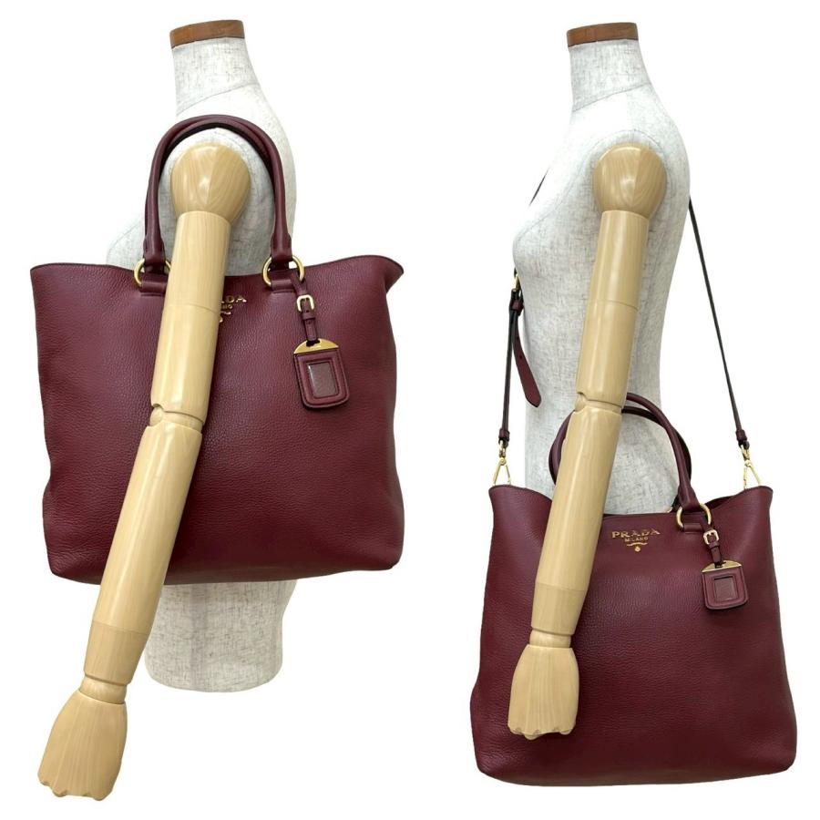 PRADA（プラダ） 極 美品 希少品 ロゴ 金具 レザー 本革 2way トート