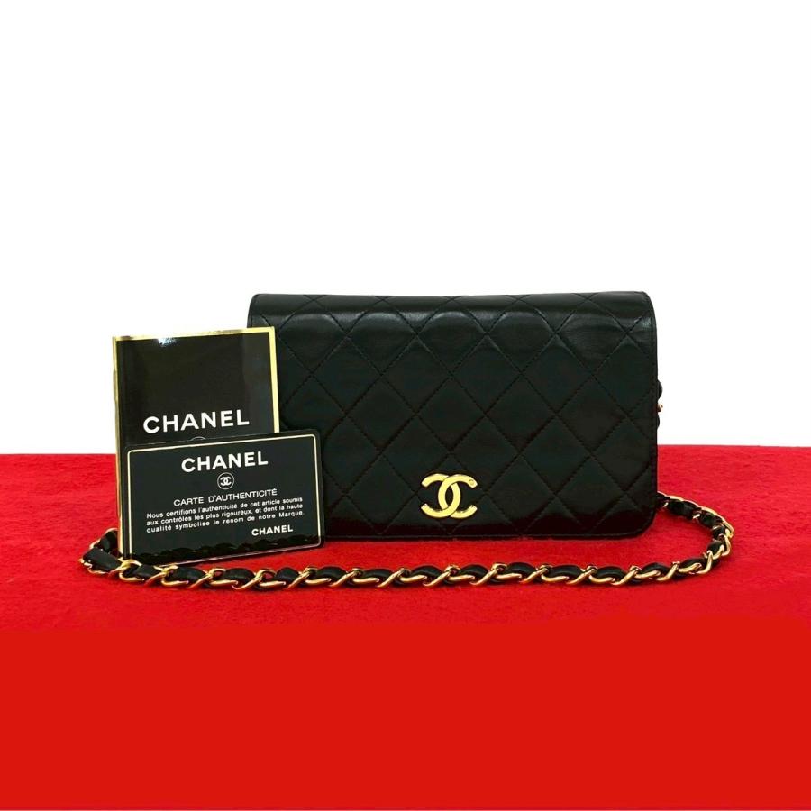 極 美品 カード シール有 5番台 CHANEL シャネル マトラッセ ココマーク ラムスキン チェーン ショルダーバッグ ポシェット ブラック f2023 CHANEL（シャネル） 極 美品 カード シール有 5番台 マトラッセ ココ