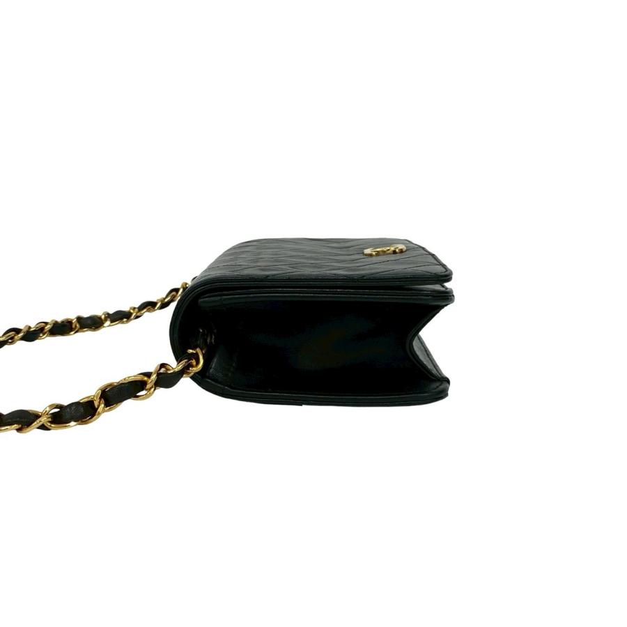 極 美品 カード シール有 5番台 CHANEL シャネル マトラッセ ココマーク ラムスキン チェーン ショルダーバッグ ポシェット ブラック f2023 CHANEL（シャネル） 極 美品 カード シール有 5番台 マトラッセ ココ