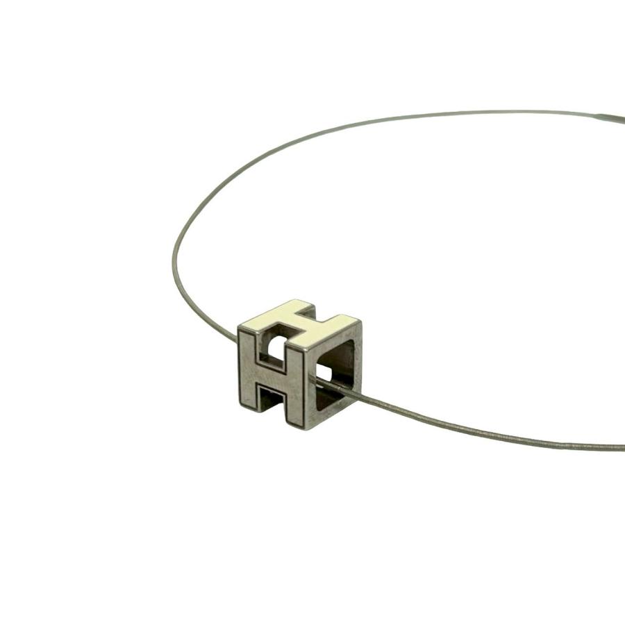 最終値下 HERMES カージュドアッシュ Hキューブロゴ ネックレス 箱付き HERMES（エルメス） 極 美品 箱付き カージュドアッシュ Hキューブ