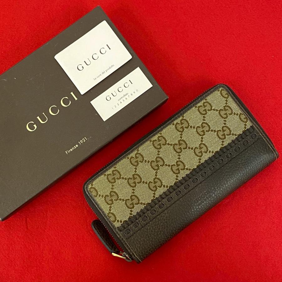 GUCCI（グッチ） 未使用保管品 保存箱付 GG ロゴ 柄 キャンバス
