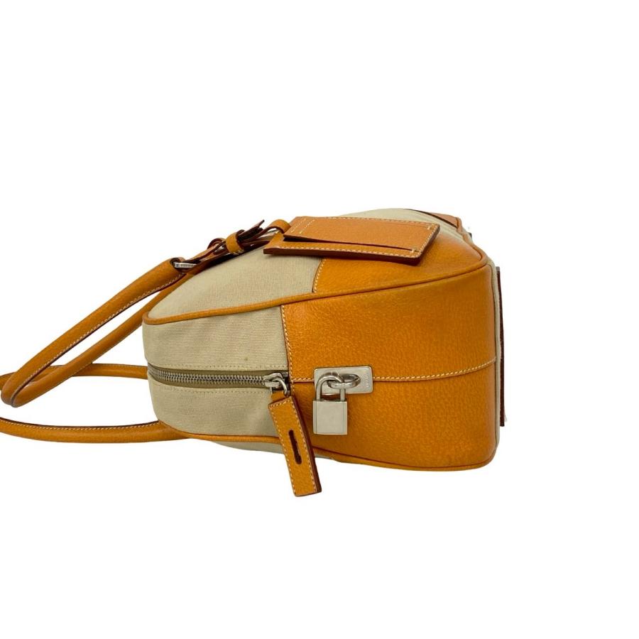 PRADA（プラダ） 極 美品 三角ロゴ 金具 キャンバス レザー 本革