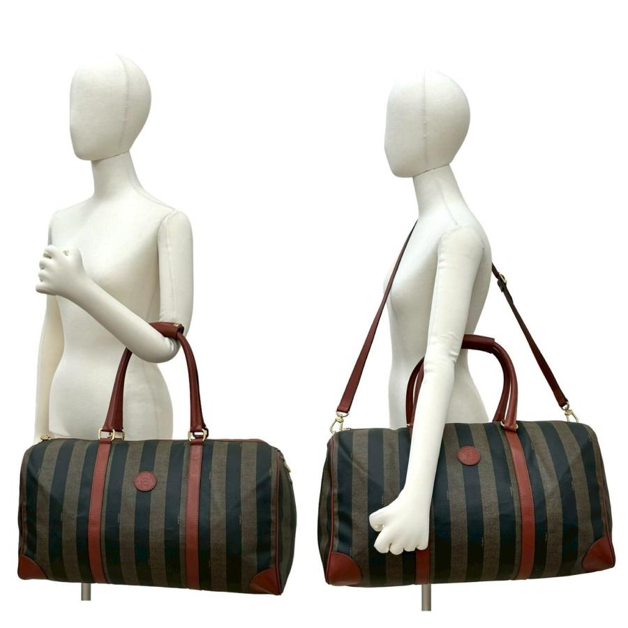 極 美品 FENDI フェンディ ペカン 柄 FF モチーフ レザー 2way ショルダーバッグ ハンドバッグ ボストンバッグ ブラウン ブラック s938a FENDI（フェンディ） 極 美品 ペカン 柄 FF モチーフ レザー 2way