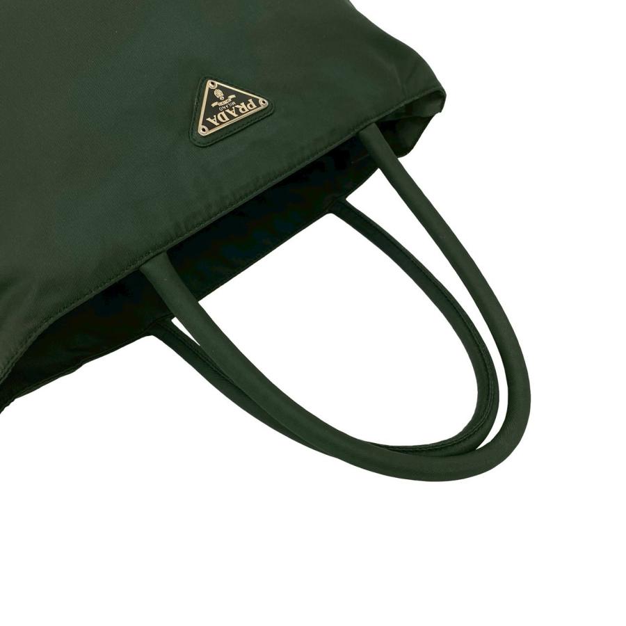 PRADA　プラダ　ナイロン　トートバック　カーキ　カーキ　トライアングル PRADA（プラダ） 極 美品 希少品 三角ロゴ トライアングルロゴ 金具