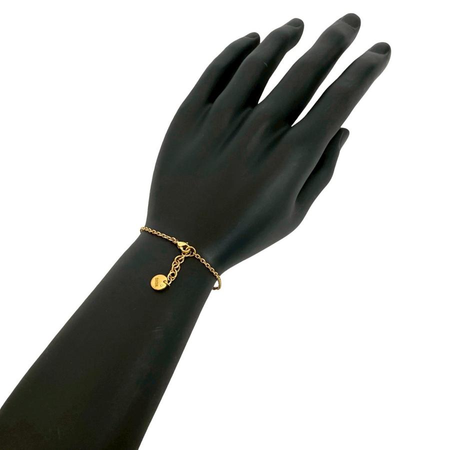 極 美品 Christian Dior クリスチャンディオール CD ロゴ GP フェイクパール チェーン ブレスレット アクセサリー ゴールド 1135b_2