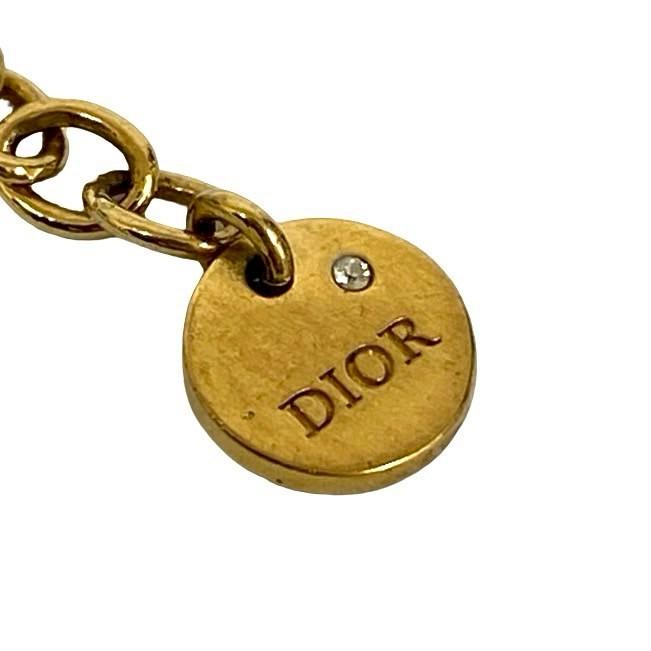 極 美品 Christian Dior クリスチャンディオール CD ロゴ GP フェイクパール チェーン ブレスレット アクセサリー ゴールド 1135b_3