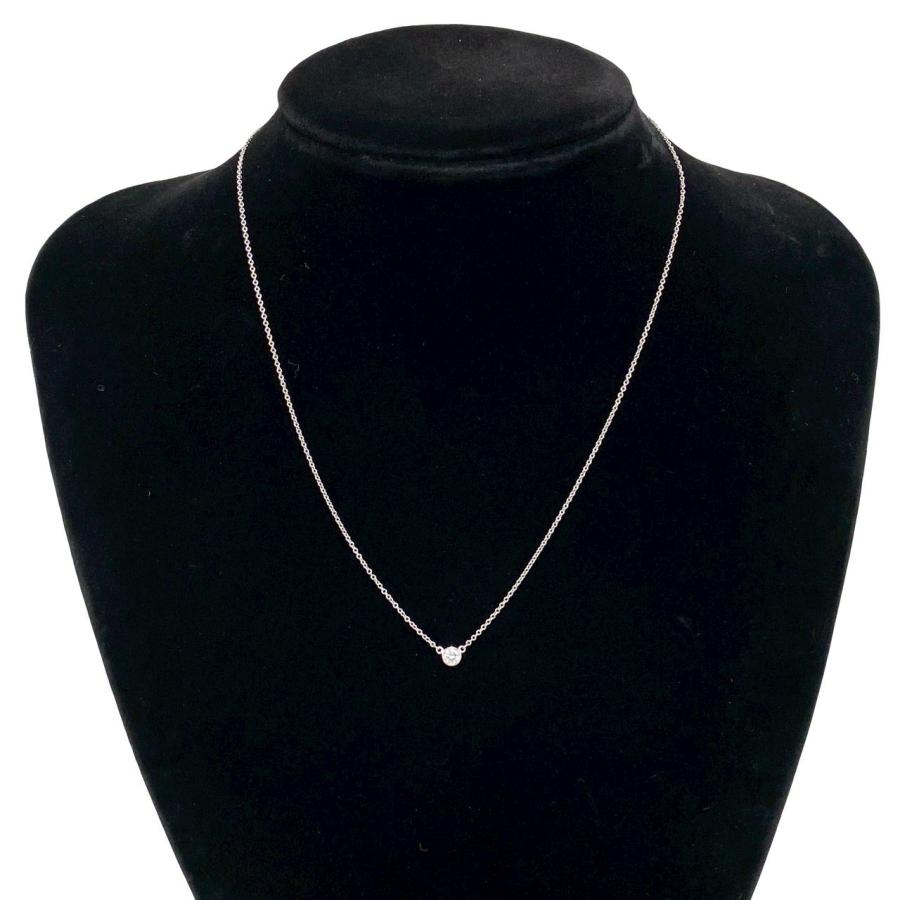極 美品 箱付き TIFFANY&Co. ティファニー バイザヤード ネックレス Pt950プラチナ ダイヤモンド チェーン ネックレス シルバー 1220aの画像
