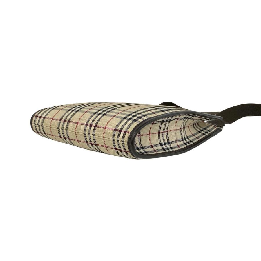 極 美品 BURBERRY バーバリー ノバチェック 柄 ロゴ プレート 金具 キャンバス レザー 本革 ミニ ショルダーバッグ ブラウン 5500aの画像