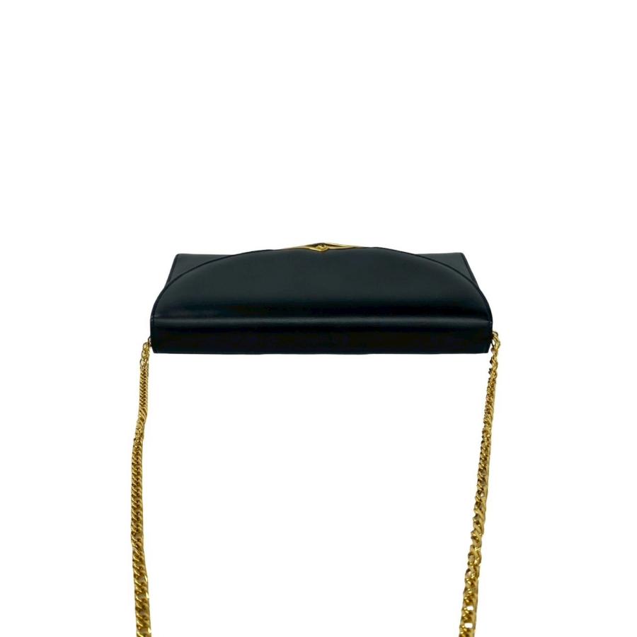 ほぼ未使用 CARTIER カルティエ ヴィンテージ サファイアライン レザー 本革 チェーン ミニ ショルダーバッグ ポシェット ネイビー 5513c Cartier（カルティエ） ほぼ未使用 ヴィンテージ サファイアライン