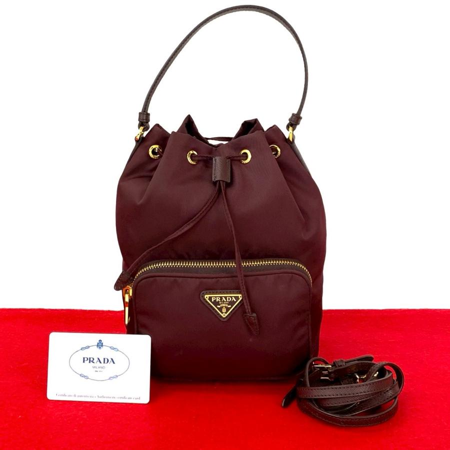 PRADA（プラダ） 極 美品 デュエット 三角ロゴ 金具 ナイロン