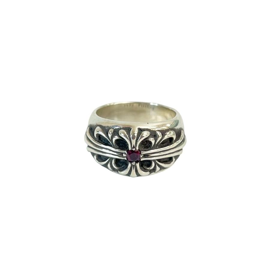 極 美品 CHROME HEARTS クロムハーツ フローラルクロス ルビー