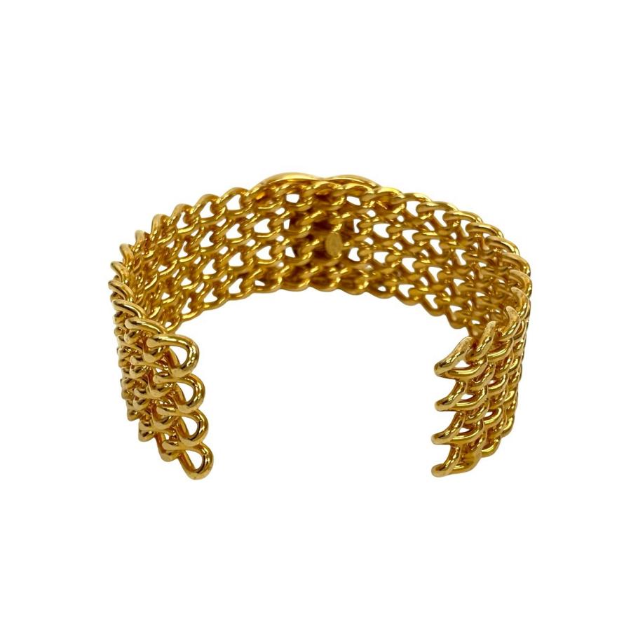 極 美品 箱付 コメあり 97A CHANEL シャネル ココマーク ターンロック モチーフ GP バングル ブレスレット アクセサリー ゴールド 32404の画像