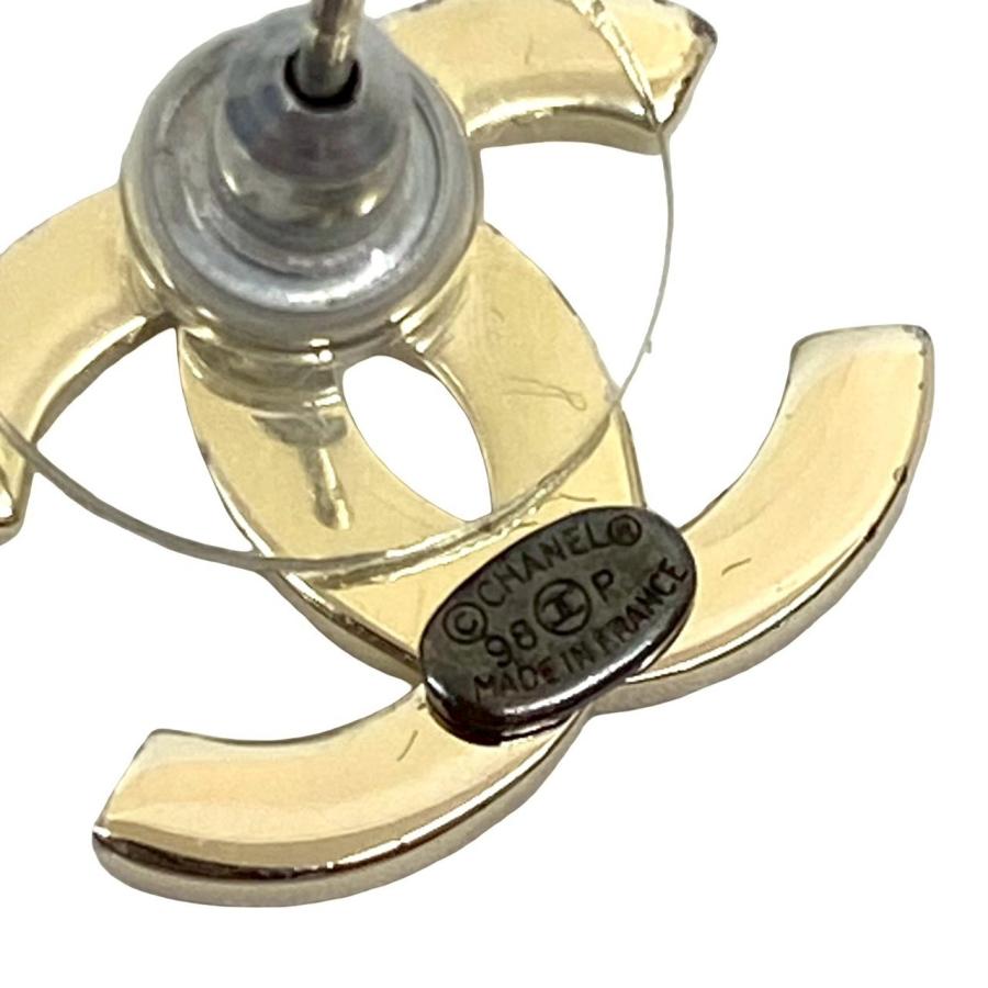 極美品】シャネル ピアス ココマーク ロゴモチーフ ブラック ゴールド