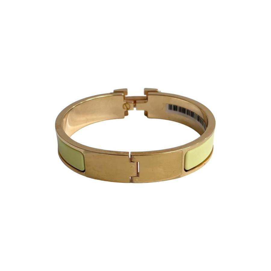 HERMES クリックH.バングル .イエロー/ゴールド HERMES（エルメス） 極 美品 箱 袋付き クリック H ブレスレット