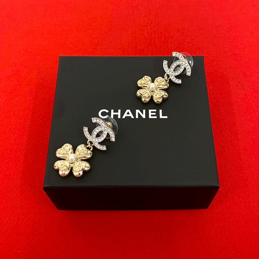 【正規品未使用品】CHANEL パール ロゴ ピアス 正規品CHANEL ピアス ゴールド ロゴ パール
