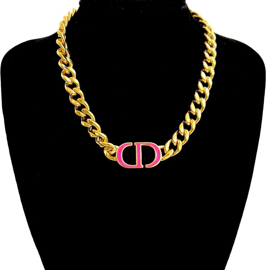 Dior ロゴモチーフ ネックレス ほぼ未使用 箱 袋付 Christian Dior ディオール CD ロゴ モチーフ GP