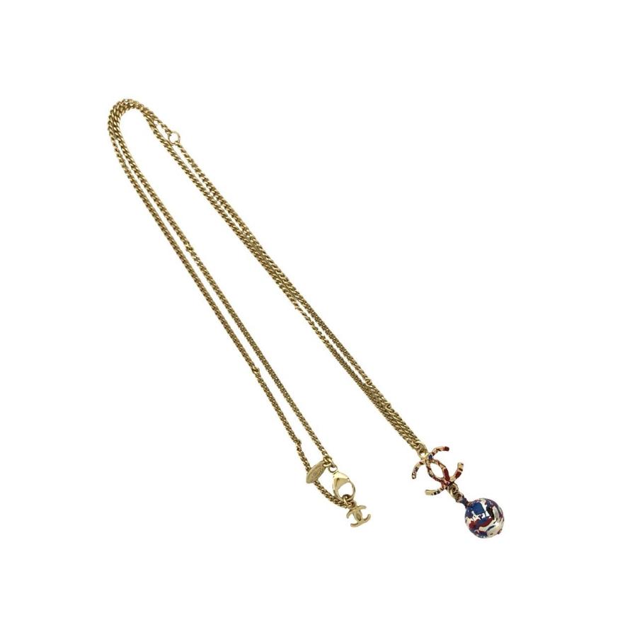 極 美品 コメあり A13B CHANEL シャネル ココマーク モチーフ GP フェイクパール ペイント チェーン ネックレス ペンダント ゴールド 83242の画像