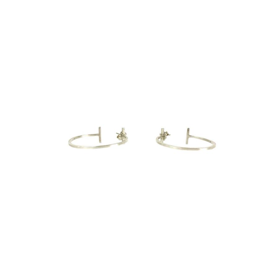 TIFFANY&Co.（ティファニー） 極 美品 袋付き Tワイヤー フープ ピアス