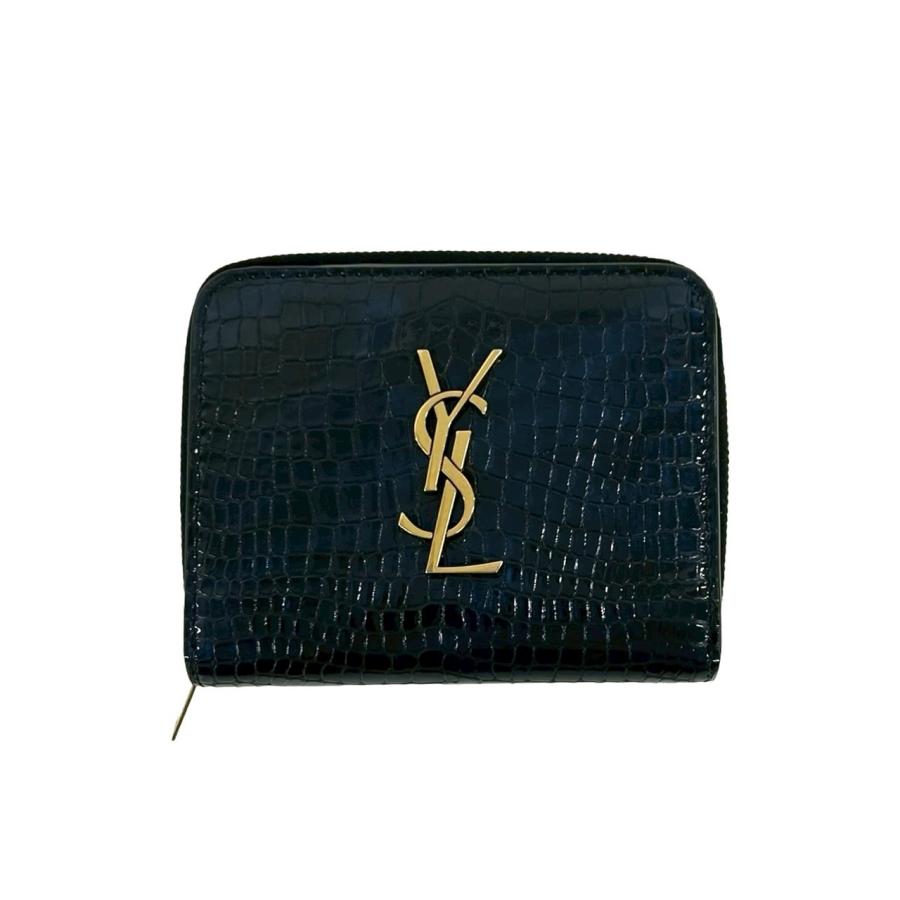 YSL イヴサンローラン ロゴ型押し 二つ折り財布 ヴィンテージ 未使用