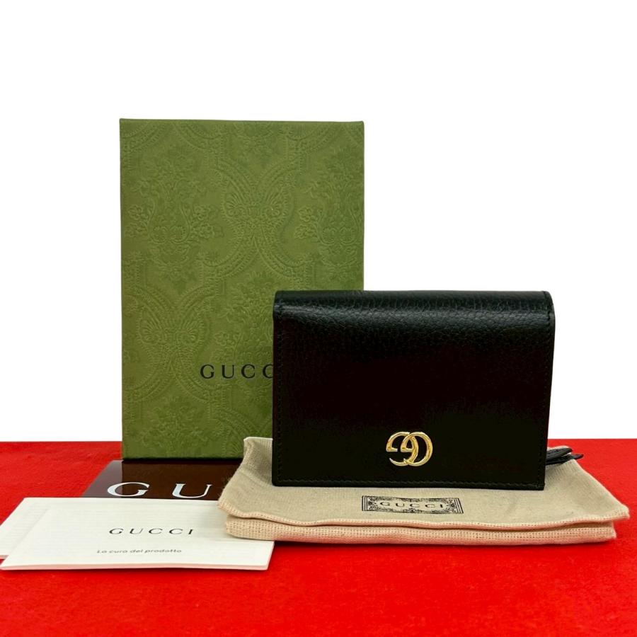 【美品・箱付】GUCCI グッチ 二つ折り財布 GGキャンバス Wホック GUCCI（グッチ） 未使用保管品 箱付き ダブル G 金具 スモール