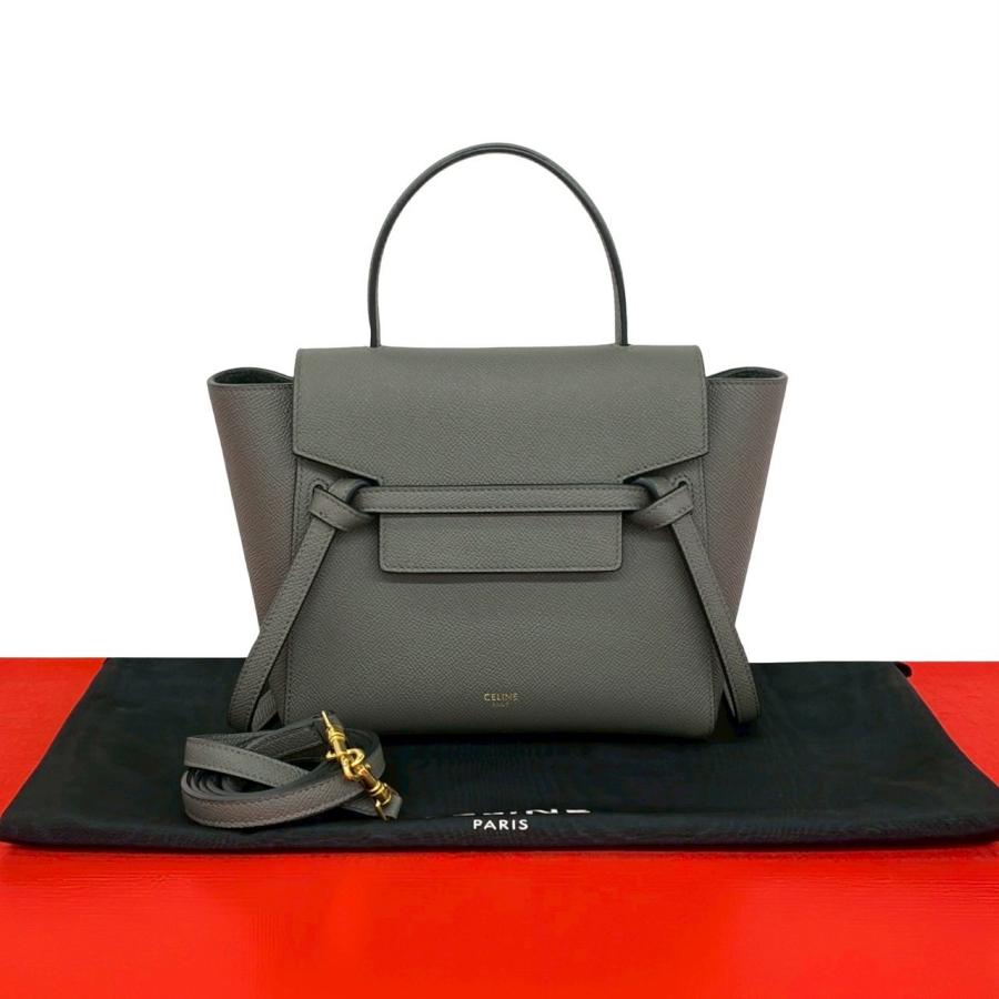 美品 セリーヌ 2way ハンドバッグ ショルダーバッグ 斜め掛け ベルトバッグ ナノ レディース CELINE CELINE（セリーヌ） ベルトバッグ ナノ ベージュ レザー 2WAY