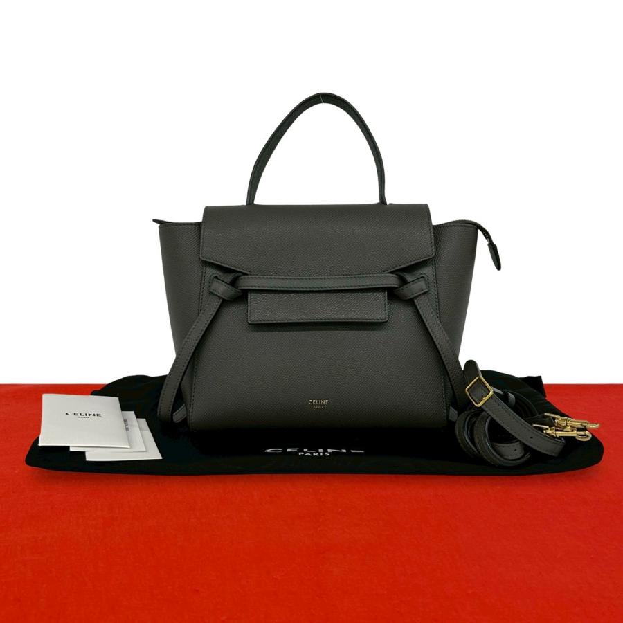 セリーヌ ベルトバッグ ハンドバッグ ショルダーバッグ 2WAY レザー CELINE（セリーヌ） ほぼ未使用 袋付き ベルトバッグ ナノ レザー 本革