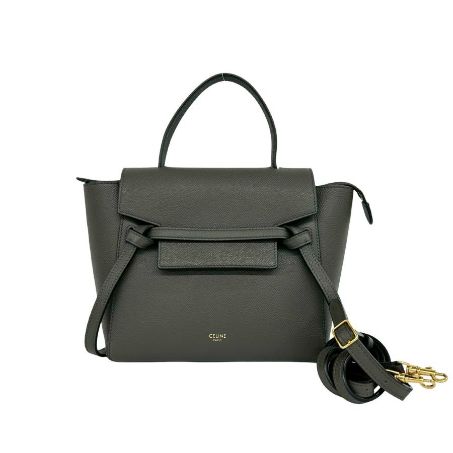 セリーヌ ベルトバッグ ハンドバッグ ショルダーバッグ 2WAY レザー CELINE（セリーヌ） ほぼ未使用 袋付き ベルトバッグ ナノ レザー 本革