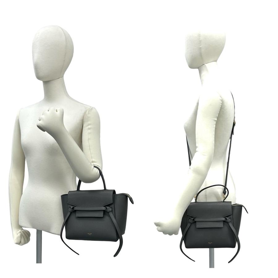 セリーヌ ベルトバッグ ハンドバッグ ショルダーバッグ 2WAY レザー CELINE（セリーヌ） ほぼ未使用 袋付き ベルトバッグ ナノ レザー 本革