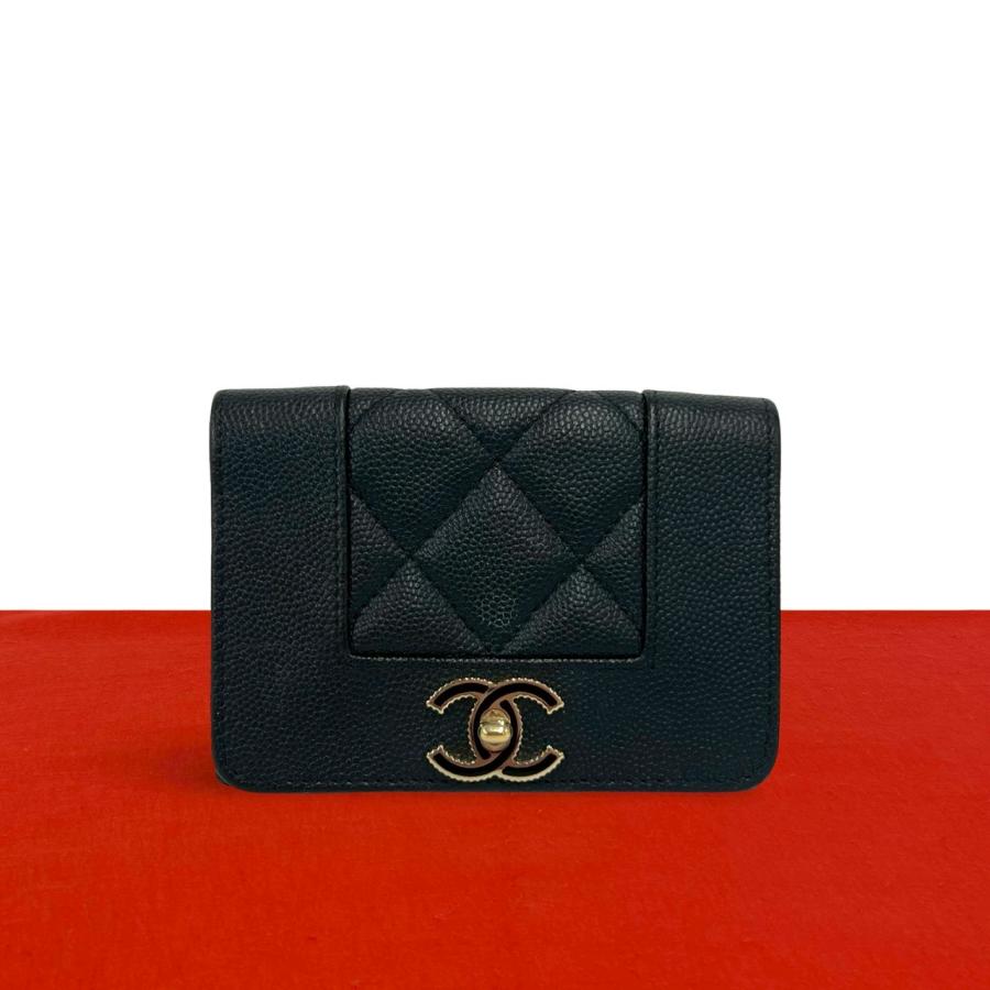 CHANEL シャネル ラムスキンマドモアゼル 三つ折り財布 ミニ財布 CHANEL（シャネル） ほぼ未使用 シール有 30番台 マドモアゼル ココ