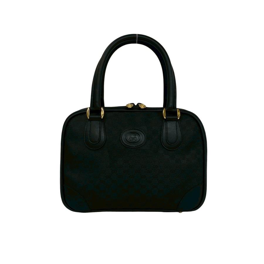 【美品】オールドグッチ GGキャンバス ロゴプレート ミニボストンバッグ GUCCI（グッチ） 極 美品 オールドグッチ マイクロGG ロゴ キャンバス
