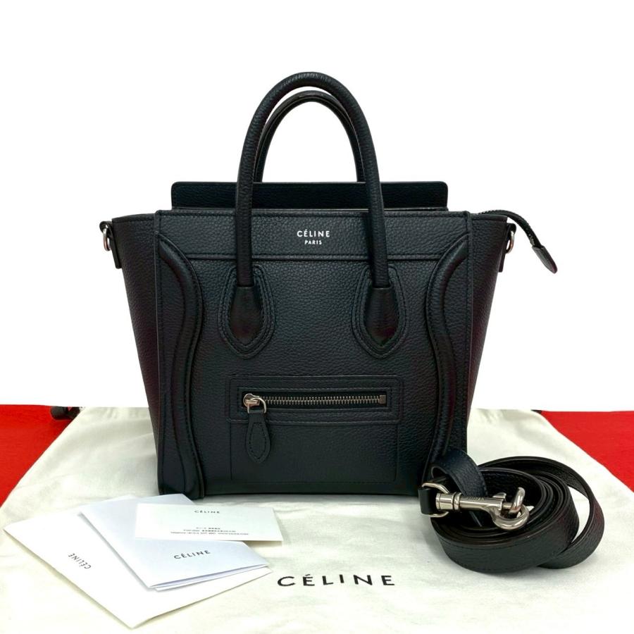 CELINE（セリーヌ） 極 美品 袋付き ラゲージ ナノ ショッパー レザー