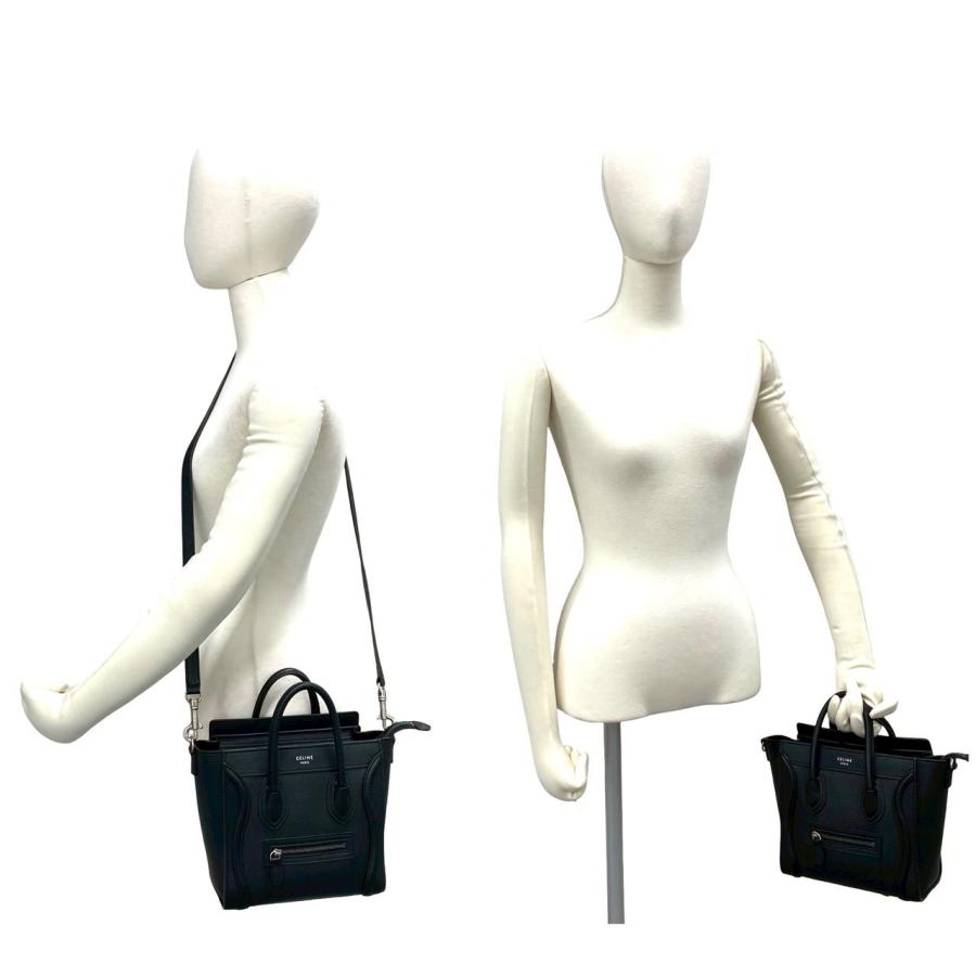 美品 セリーヌ ラゲージ ナノショッパー レザー 2way ショルダーバッグ CELINE（セリーヌ） 極 美品 袋付き ラゲージ ナノ ショッパー レザー