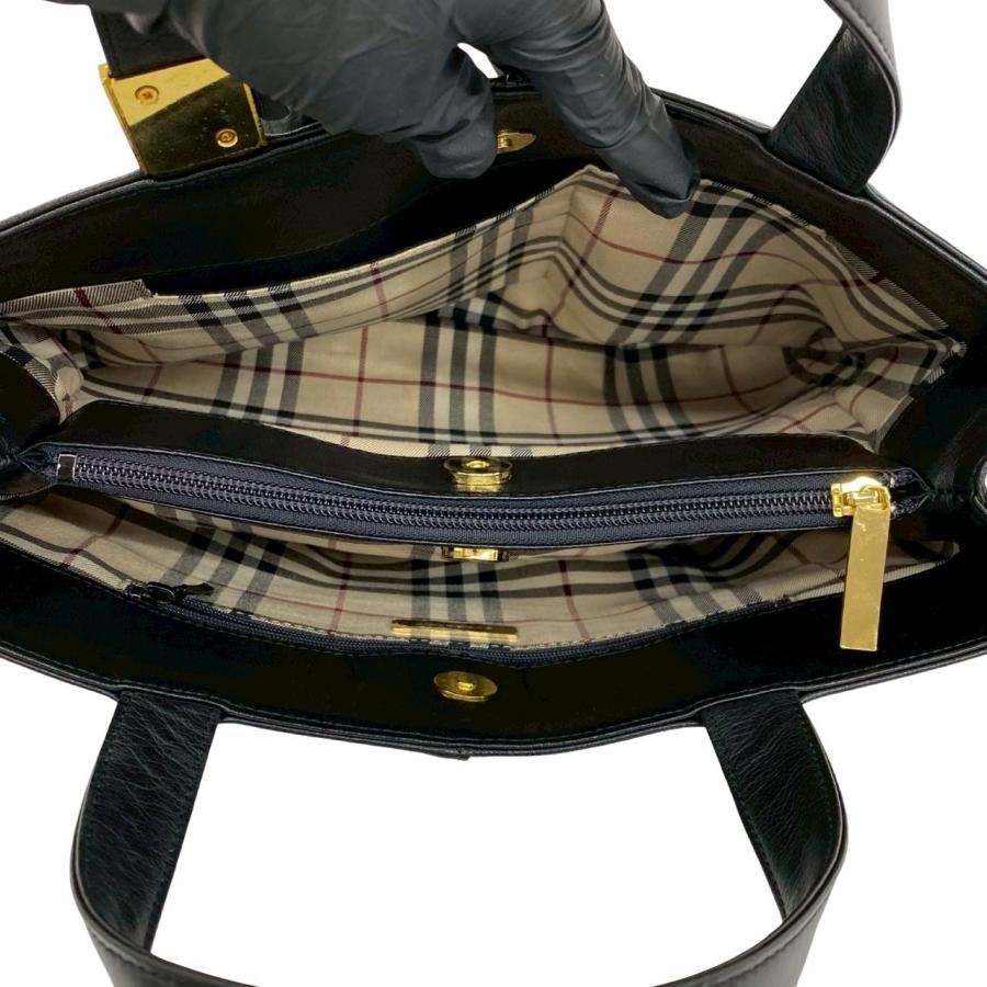 美品 BURBERRY バーバリー ハンドバッグ ノバチェック ターンロック BURBERRY（バーバリー） ほぼ未使用 希少品 ノバチェック 柄 ロゴ 刻印