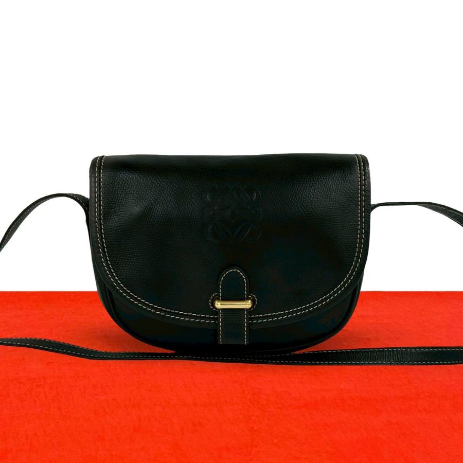 LOEWE（ロエベ） 極 美品 ヴィンテージ アナグラム ロゴ レザー 本革