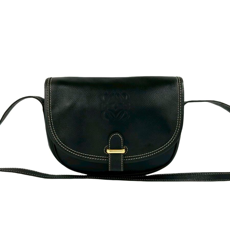 LOEWE ヴィンテージショルダーバッグ アナグラム 正規品なジャンク品 LOEWE（ロエベ） 極 美品 ヴィンテージ アナグラム ロゴ レザー 本革