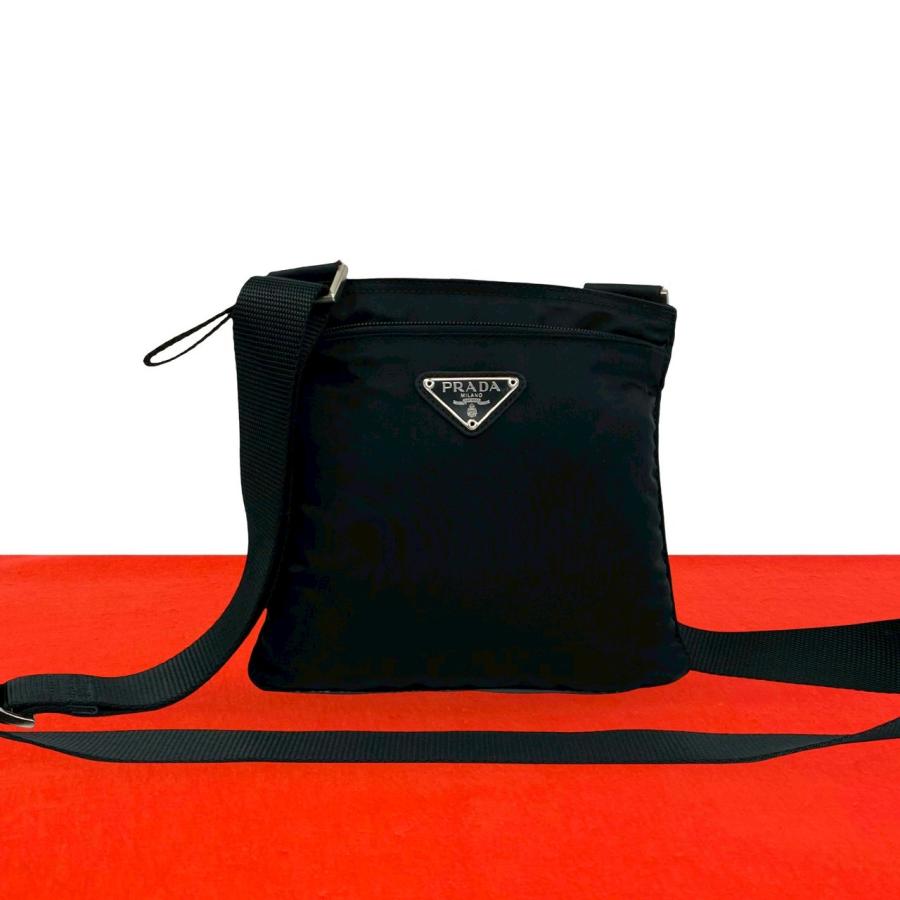 PRADA プラダ テスート トライアングルロゴプレートミニショルダー
