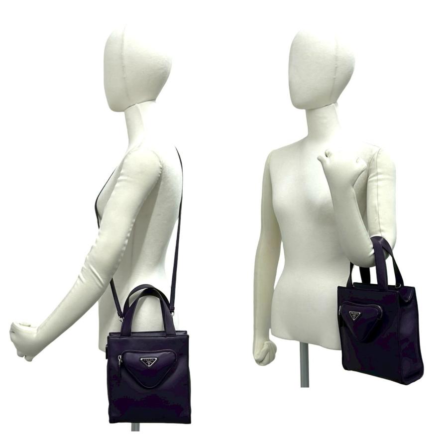 PRADA（プラダ） 極 美品 三角ロゴ 金具 ナッパ レザー 本革 2way
