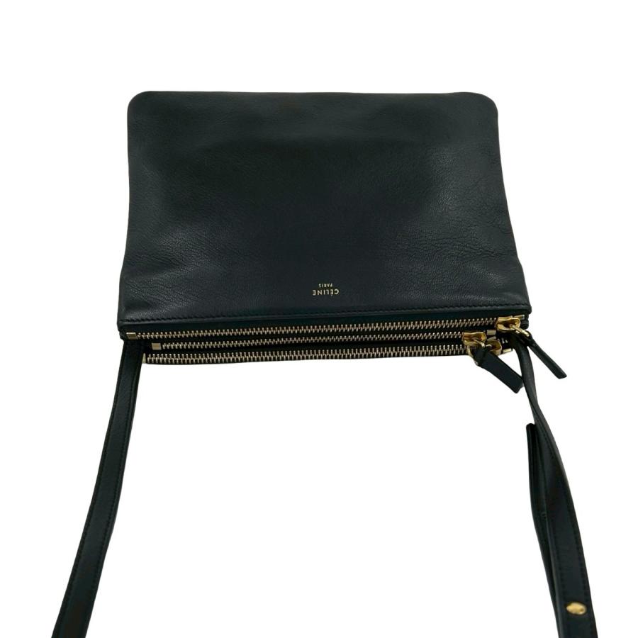 CELINE（セリーヌ） 極 美品 トリオ ロゴ レザー 本革 ミニ ショルダー