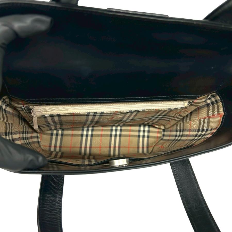 BURBERRY（バーバリー） 極 美品 ノバチェック ロゴ 刻印 レザー 本革