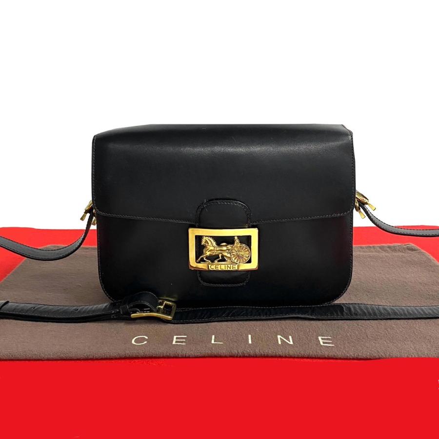 CELINE（セリーヌ） 極 美品 ヴィンテージ 馬車 金具 カーフ レザー 本