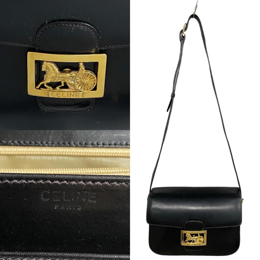 CELINE（セリーヌ） 極 美品 ヴィンテージ 馬車 金具 カーフ レザー 本