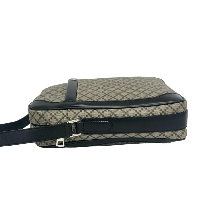極 美品 GUCCI グッチ ディアマンテ レザー 本革 ショルダーバッグ サコッシュ ポシェット クロスボディバッグ ベージュ ブラック 59897 GUCCI（グッチ） 極 美品 ディアマンテ レザー 本革 ショルダーバッグ