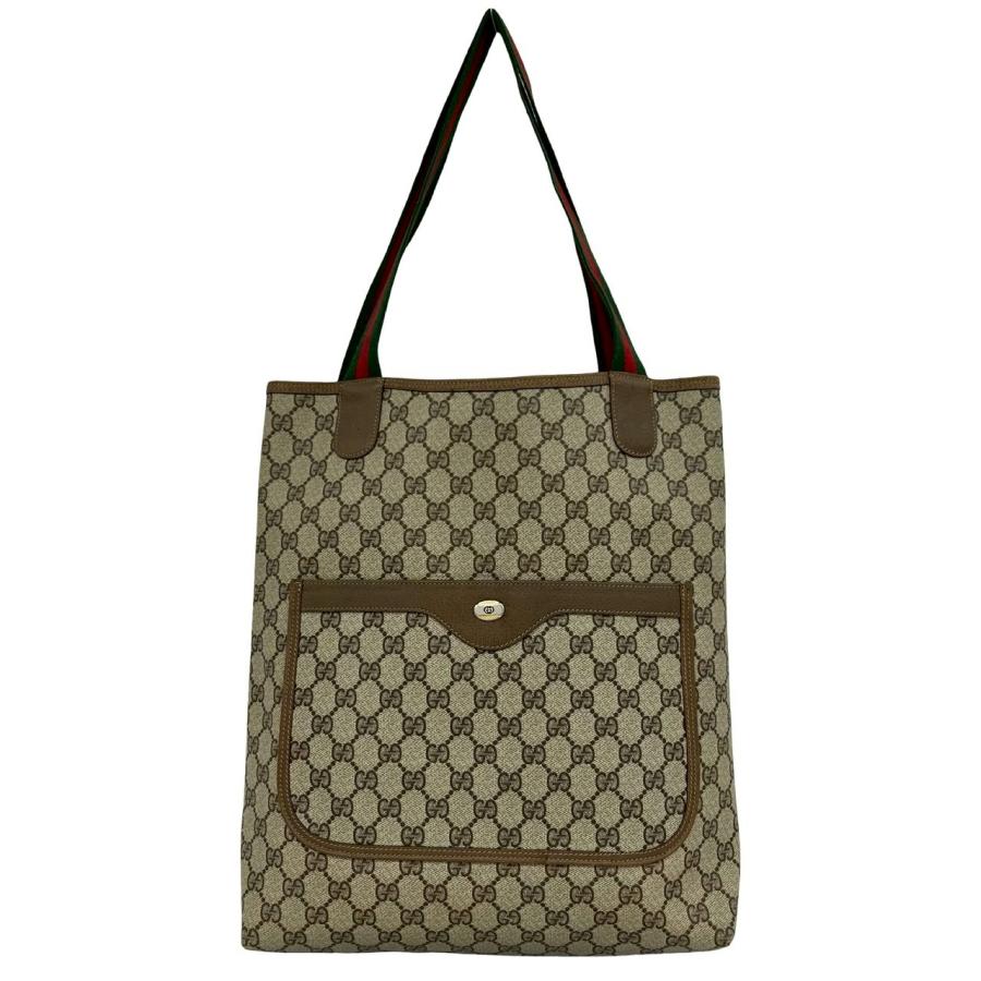 OLD グッチ　トートバッグ　ハンドバッグ　シェリーライン gg ブラウン GUCCI（グッチ） 極 美品 オールドグッチ ヴィンテージ シェリーライン