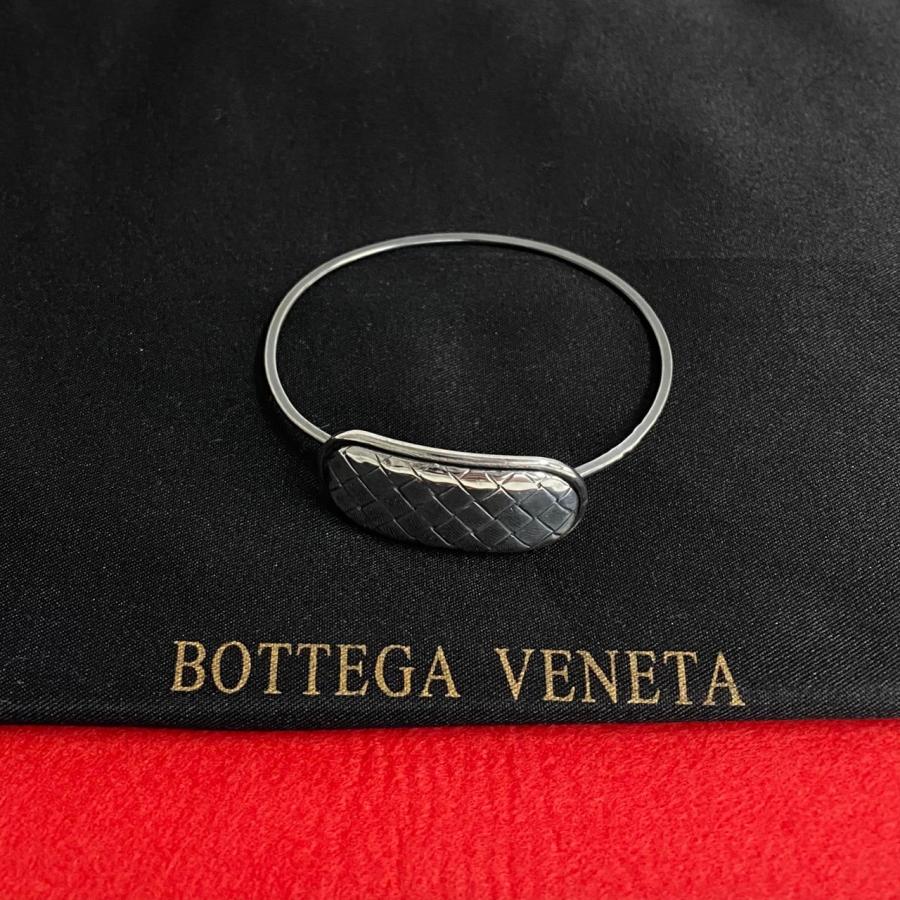 BOTTEGA VENETAイントレチャートシルバーメッキブレスレット 極 美品 BOTTEGA VENETA ボッテガヴェネタ イントレチャート シルバー