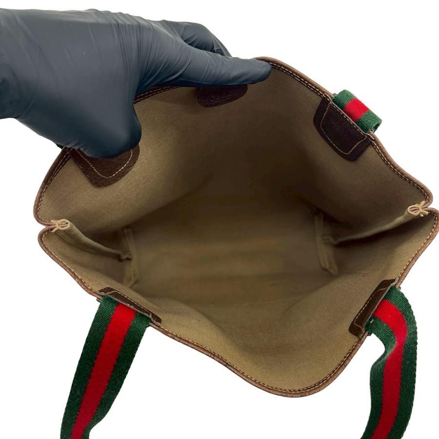 美品✨グッチ ハンドバッグ GGスプリーム シェリーライン アクセコ ブラウン GUCCI（グッチ） 極 美品 オールドグッチ ヴィンテージ シェリーライン