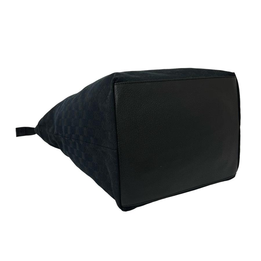 グッチ　トートバッグ　GGキャンバス　シェリーライン　レザー　ブラック　極美品 GUCCI（グッチ） 極 美品 シェリーライン GG キャンバス レザー 本革