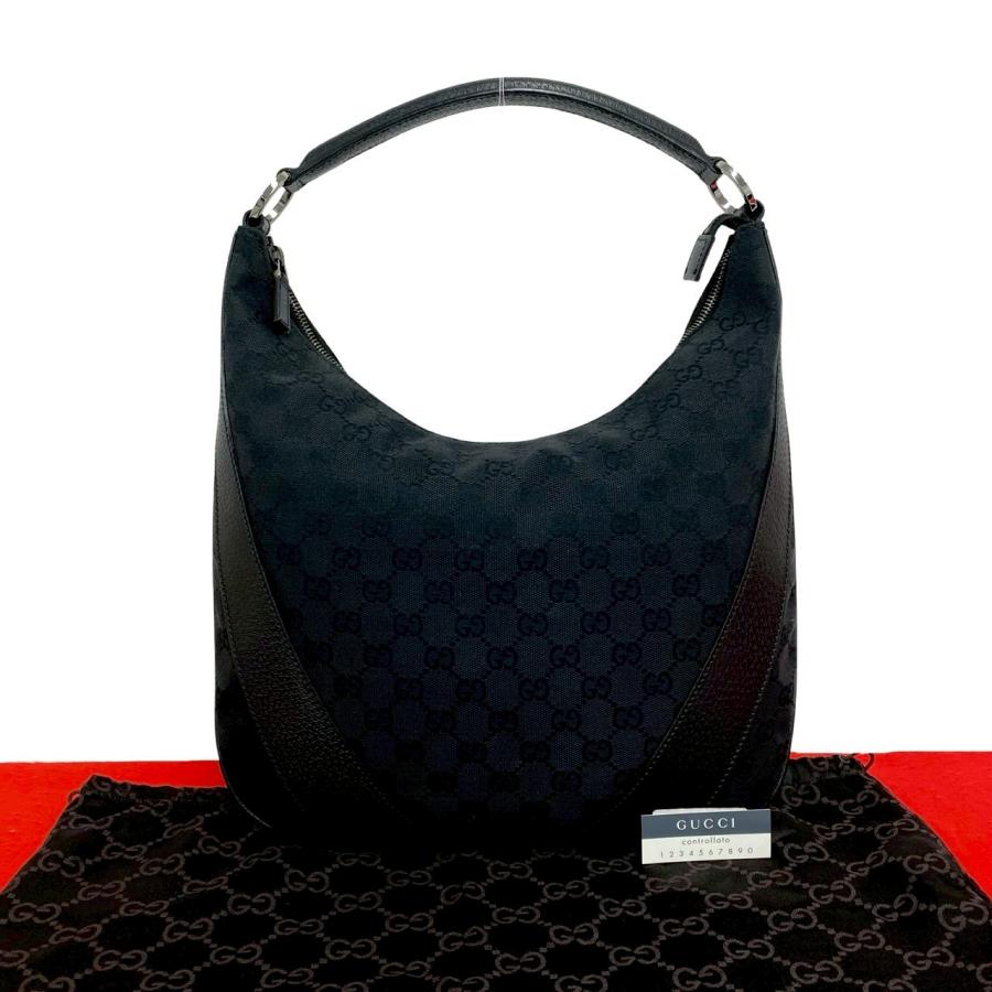 GUCCI（グッチ） ほぼ未使用 袋付き GG 総柄 キャンバス レザー 本革