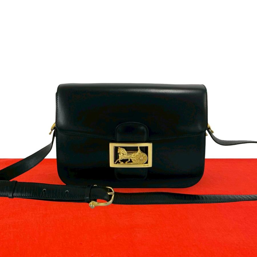 CELINE（セリーヌ） 極 美品 ヴィンテージ 馬車金具 レザー 本革 ミニ 