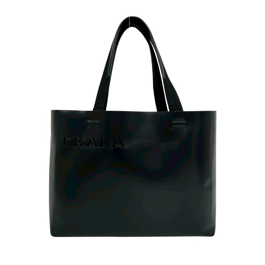 極美品✨プラダ　トートバッグ　ブラック　黒 PRADA（プラダ） 極 美品 パンチング ロゴ 型抜き レザー 本革 トート