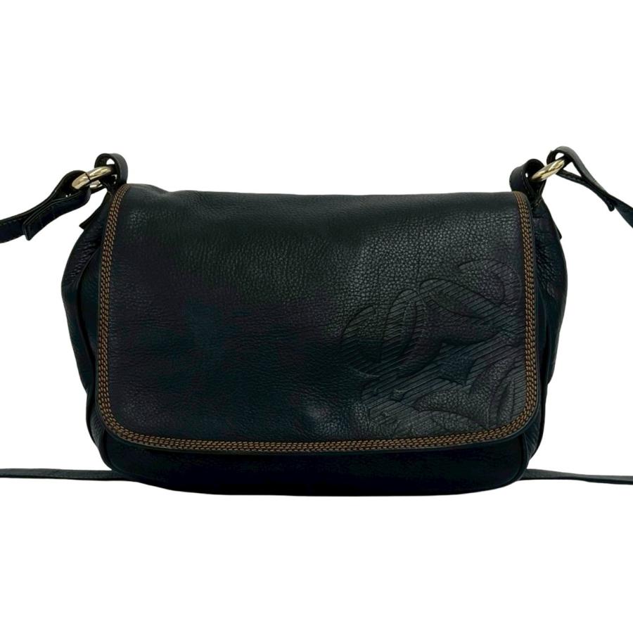 LOEWE（ロエベ） 極 美品 ヴィンテージ アナグラム ロゴ レザー 本革 